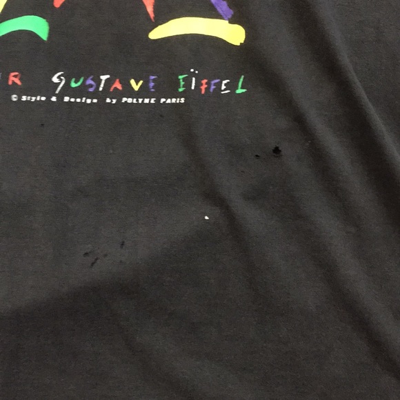 1990s L Vintage T-shirt Paris - Picture 3 of 4